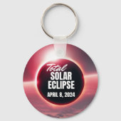 2024年皆既食太陽の4月8日 キーホルダー (正面)