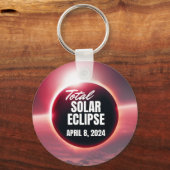 2024年皆既食太陽の4月8日 キーホルダー (正面)