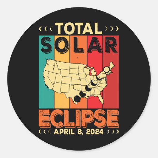 2024年皆既食太陽の4月 ラウンドシール (正面)