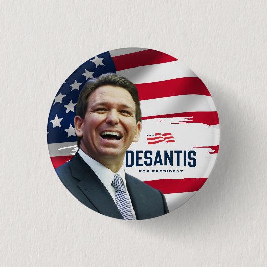 2024年社長兼Ron Desantis 缶バッジ (正面)