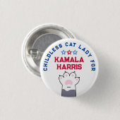 2024年社長Chilless Cat Lady Kamala Harris 缶バッジ (正面&裏面)