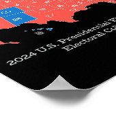 2024年米国大統領の選挙結果大学の地図 ポスター (角)