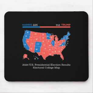 2024年米国大統領の選挙結果大学の地図 マウスパッド