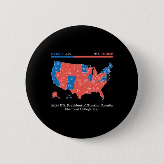 2024年米国大統領の選挙結果大学の地図 缶バッジ (正面)
