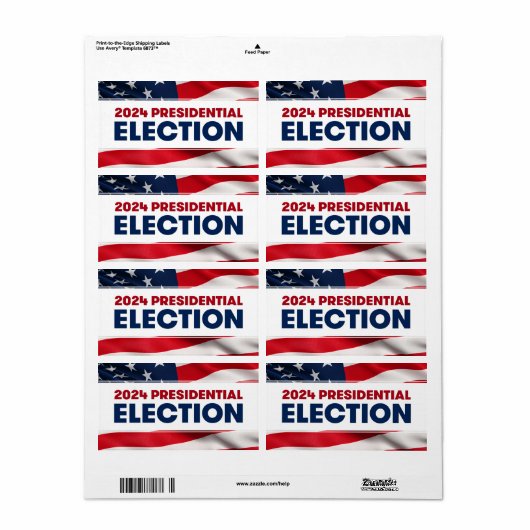 2024年米国大統領の選挙 ラベル (フルシート)