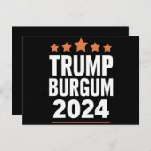 2024年米国大統領選挙のためのトランプ・バーガム ポストカード (正面/裏面)
