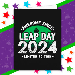 2024年素晴らし閏年日以後2月29誕生日 カード