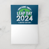 2024年素晴らし閏年日以後2月29誕生日 箔グリーティングカード (内側レイダウン)