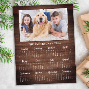 2024年素朴家族ペット写真カレンダー シーズンポストカード