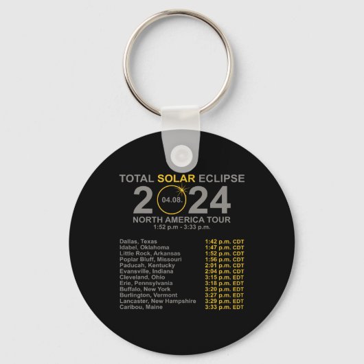 2024年総太陽の日食4月8日Eclipのパス キーホルダー (正面)
