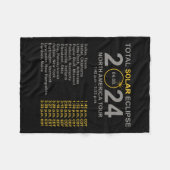 2024年総太陽の日食4月8日Eclipのパス フリースブランケット (正面(横))
