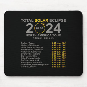2024年総太陽の日食4月8日Eclipのパス マウスパッド