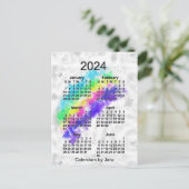 2024年虹の終わり 6か月 ミニカレンダー(ジャンZ著) ポストカード (スタンド正面)