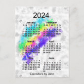 2024年虹の終わり 6か月 ミニカレンダー(ジャンZ著) ポストカード (正面)