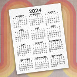 2024年表示カレンダー – 基本ミニマル チラシ<br><div class="desc">白黒の基本カレンダー。ホームオフィスや学校のロッカーを標準で探す。1年間シンプルを使用するための一目でカレンダーのの完全な年。</div>