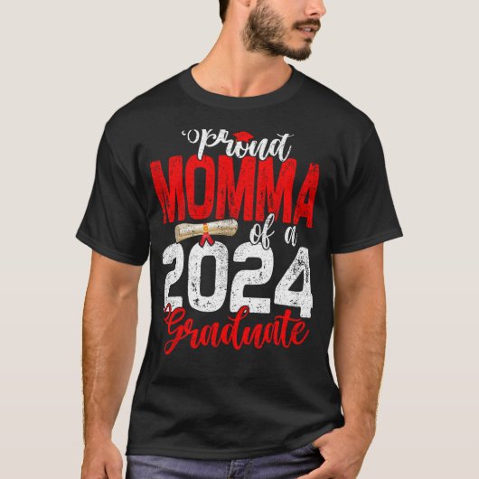 2024年誇りを持った卒業シニアgraクラスのママ tシャツ (正面)