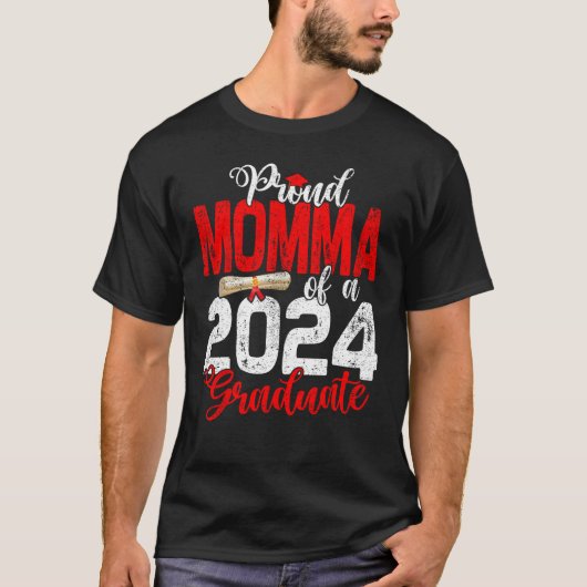 2024年誇りを持った卒業シニアgraクラスのママ tシャツ (正面)