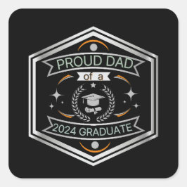 2024年誇りを持った卒父日卒業パパ スクエアシール