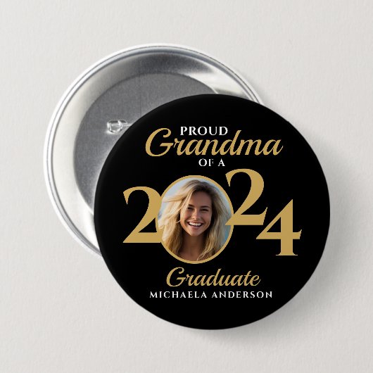 2024年誇りを持った大学院写真おばあちゃん 缶バッジ (正面&裏面)