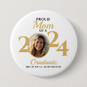 2024年誇りを持った大学院写真の母と名前 缶バッジ (正面)