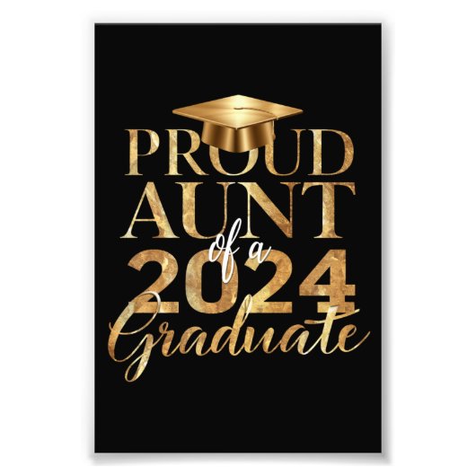 2024年誇りを持った年卒業クラスのおばさん フォトプリント            (正面)