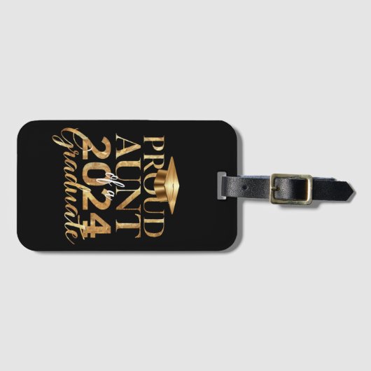 2024年誇りを持った年卒業クラスのおばさん ラゲッジタグ (正面横)