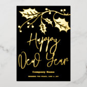 2024年謹賀新年 社員 赤いリボン 箔シーズンカード (正面)