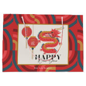 2024年辰の赤い中国の新年休暇 ラージペーパーバッグ (裏面)