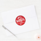 2024年辰年ドラゴン赤白 ラウンドシール (封筒)