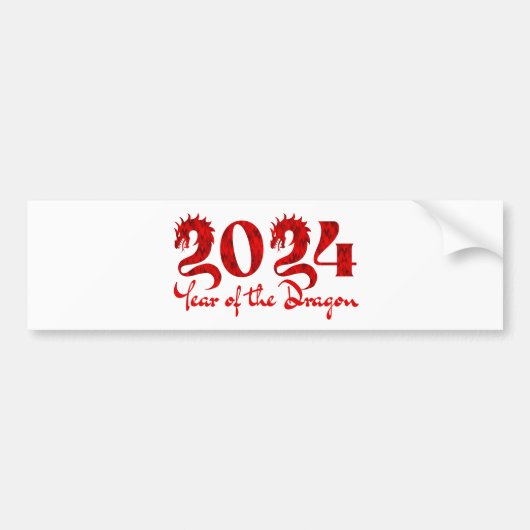 2024年辰年レッド バンパーステッカー (正面)