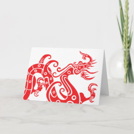 2024年辰年中華民国暦の新年カード サンキューカード