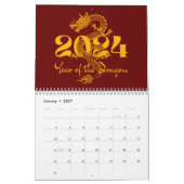 2024年辰年 旧正月 カレンダー (1月 2027)