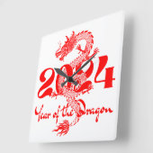 2024年辰年(龍年)旧正月 スクエア壁時計 (傾斜)