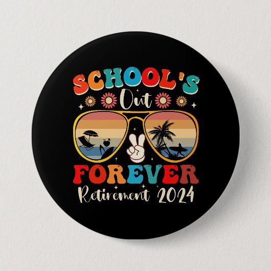 2024年退職した最終日先生 缶バッジ (正面)