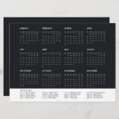 2024年通年の概要休日カレンダカード 招待状 (正面/裏面)