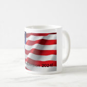 2024年選挙で投票！マグ コーヒーマグカップ (正面右)