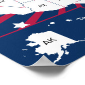 2024年選挙の夜のパーティー インタラクティブな色付けの地図 ポスター (角)