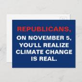 2024年選挙の気候変動は日実在付テンプレート ポストカード (正面/裏面)