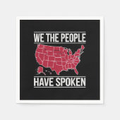 2024年選挙の話地図を持っている スタンダードカクテルナプキン (正面)