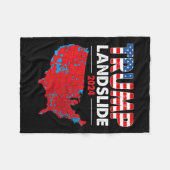 2024年選挙マップトランプ地滑り赤選挙区 フリースブランケット (正面(横))