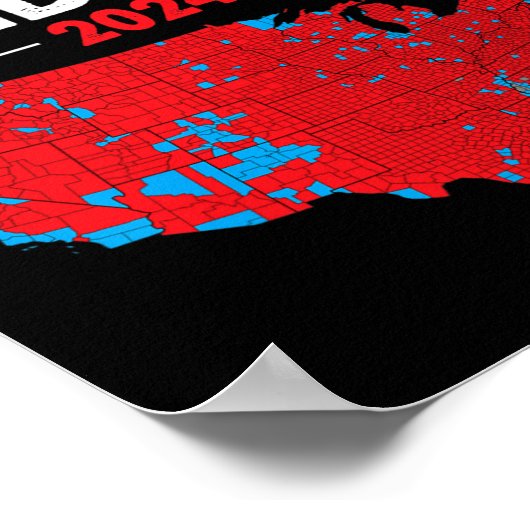 2024年選挙マップトランプ地滑り赤選挙区 ポスター (角)