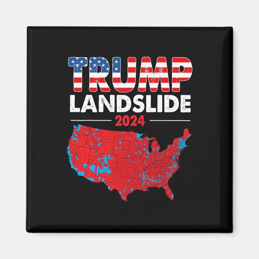 2024年選挙マップトランプ地滑り赤選挙区 マグネット (正面)