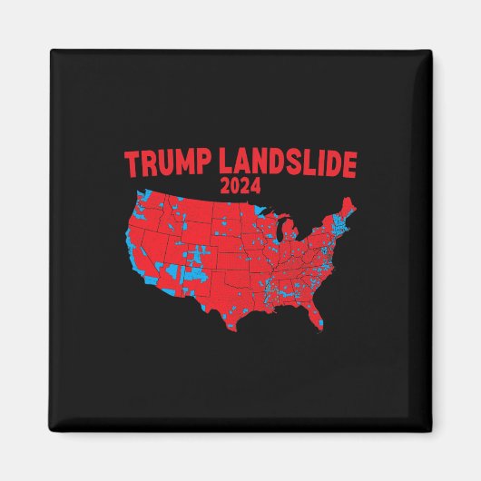 2024年選挙マップトランプ地滑り赤選挙区 マグネット (正面)