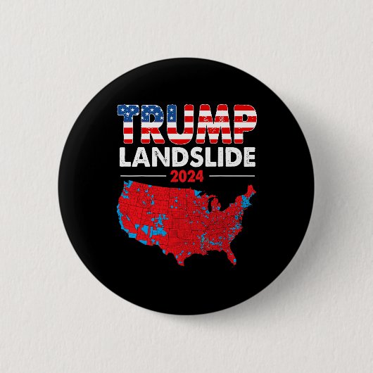 2024年選挙マップトランプ地滑り赤選挙区 缶バッジ (正面)