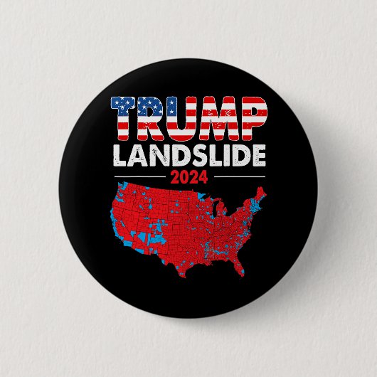 2024年選挙マップトランプ地滑り赤選挙区 缶バッジ (正面)