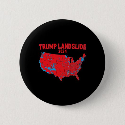 2024年選挙マップトランプ地滑り赤選挙区 缶バッジ (正面)
