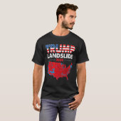 2024年選挙マップトランプ地滑り赤選挙区 Tシャツ (正面フル)