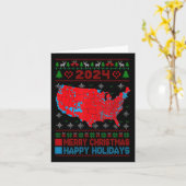 2024年選挙マップトランプ地滑り醜いクリスマス カード (黄色い花)