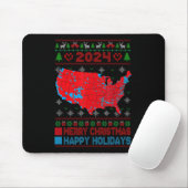 2024年選挙マップトランプ地滑り醜いクリスマス マウスパッド (マウス)