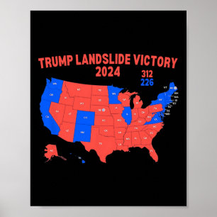 2024年選挙マップトランプ312トランプ地滑り ポスター